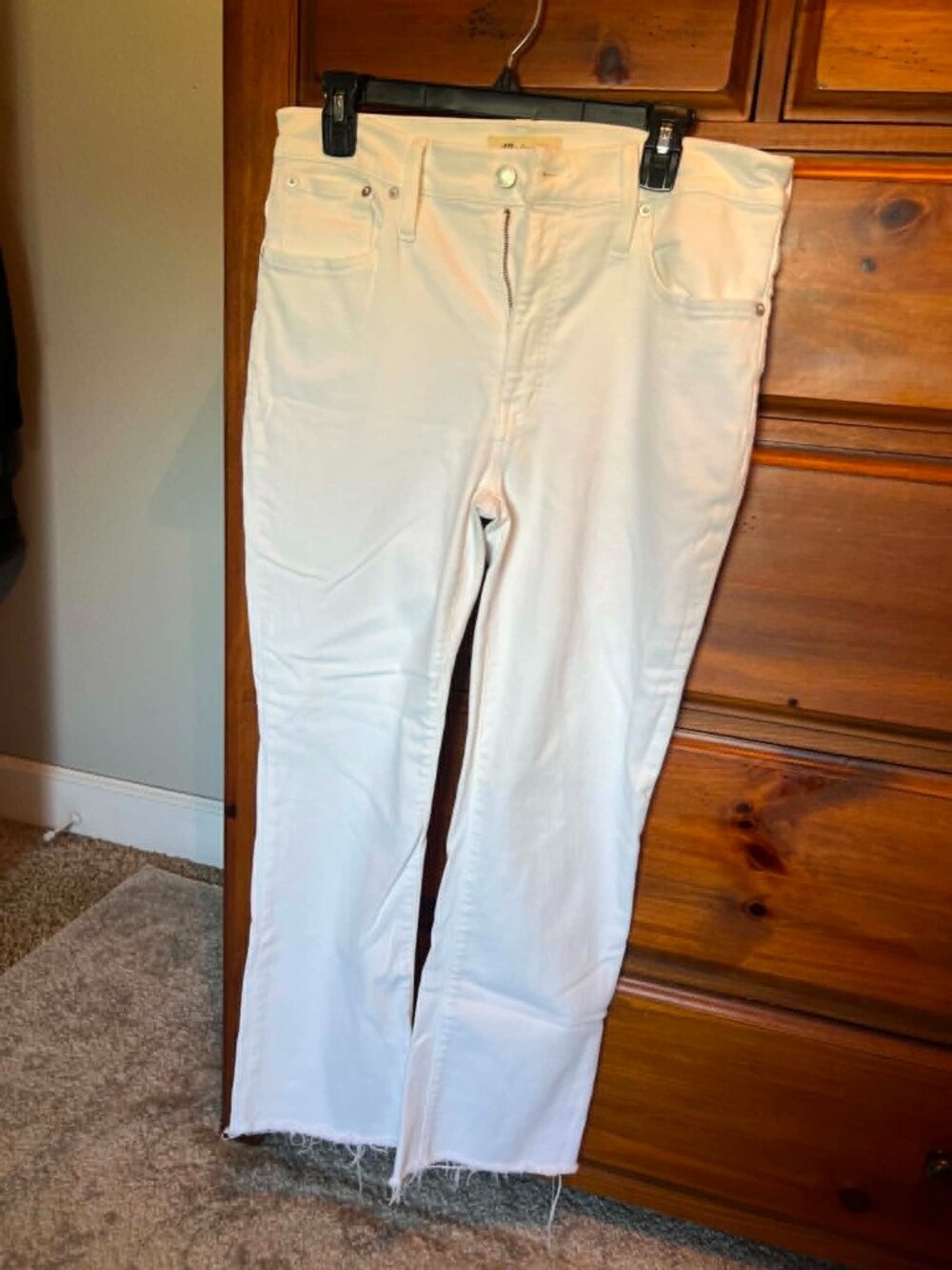 Madewell Kick Out Crop 30 Tall White